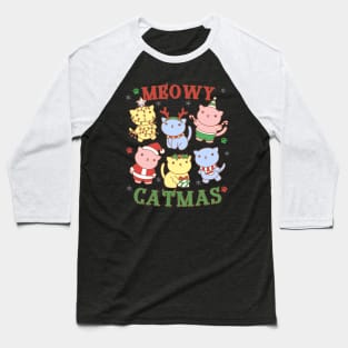 Kawaii Meowy Catmas Baseball T-Shirt